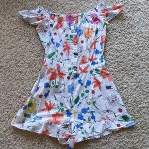 Zara White Floral Romper